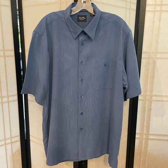 Indigo Palm Men's Blue Checkered Shirt - Picture 1 of 6